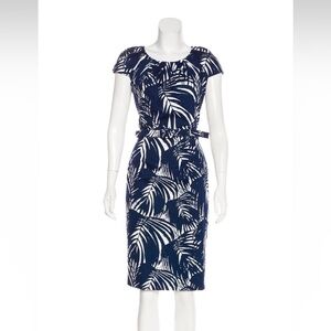 SAMANTHA SUNG Sabrina Cap Sleeve Midi Dress with Belt